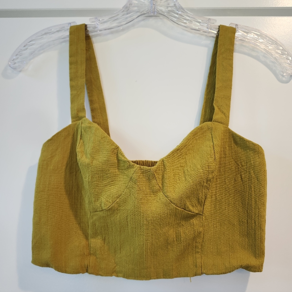 Free People Mustard Yellow Crop Top